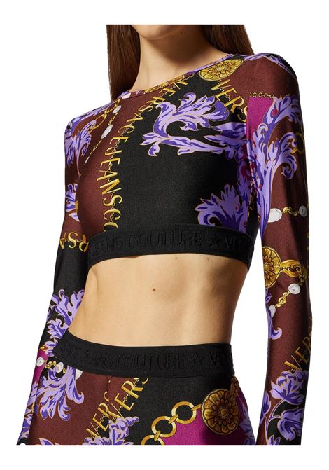 Versace Jeans CoutureTop corto con stampa Barocco VERSACE JEANS COUTURE | T-shirt | 75HAH218 JS203G51